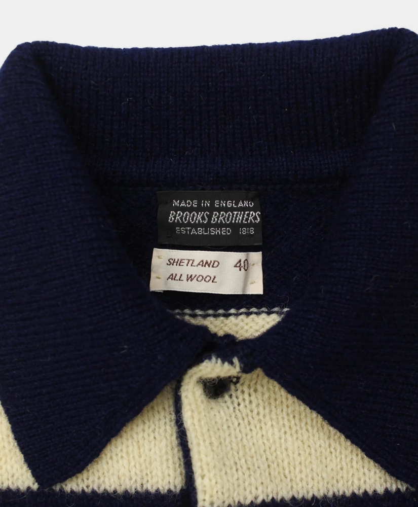 Vintage Brooks Brothers Striped Shetland Rugby Sweater, 1970s, M, image 3