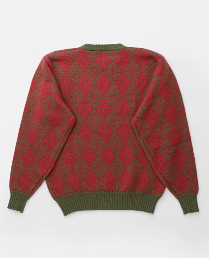 Vintage Brooks Brothers Snowflake Pattern Instarsia Knit Wool Sweater, 1970s, M, image 2
