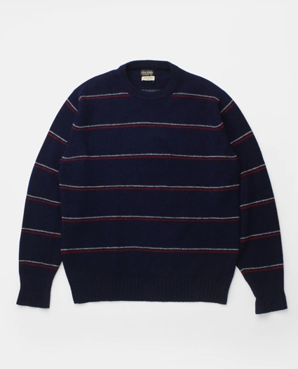 Vintage Brooks Brothers Striped Shetland Crewneck Sweater, 1960s, L, image 1