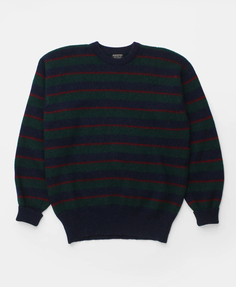 Vintage Brooks Brothers Striped Shetland Crewneck Sweater, 1970s, XL, image 1