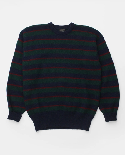 Vintage Brooks Brothers Striped Shetland Crewneck Sweater, 1970s, XL, image 1