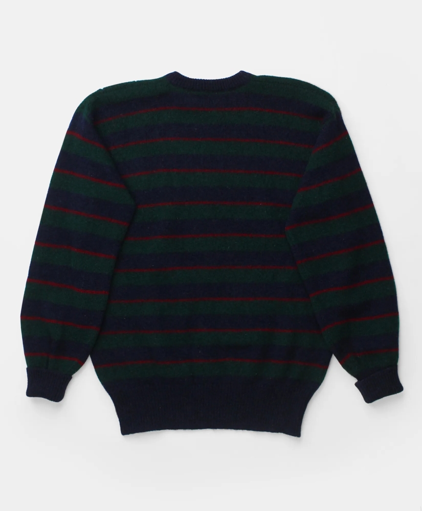 Vintage Brooks Brothers Striped Shetland Crewneck Sweater, 1970s, XL, image 2