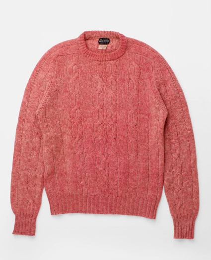 Vintage Brooks Brothers Cable Knit Shetland Sweater, 1960s, L, image 1