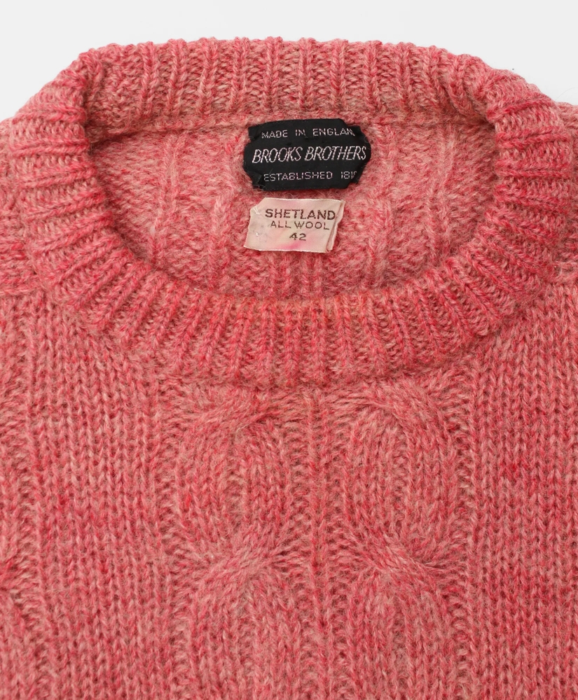 Vintage Brooks Brothers Cable Knit Shetland Sweater, 1960s, L, image 3