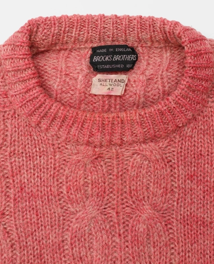 Vintage Brooks Brothers Cable Knit Shetland Sweater, 1960s, L, image 3