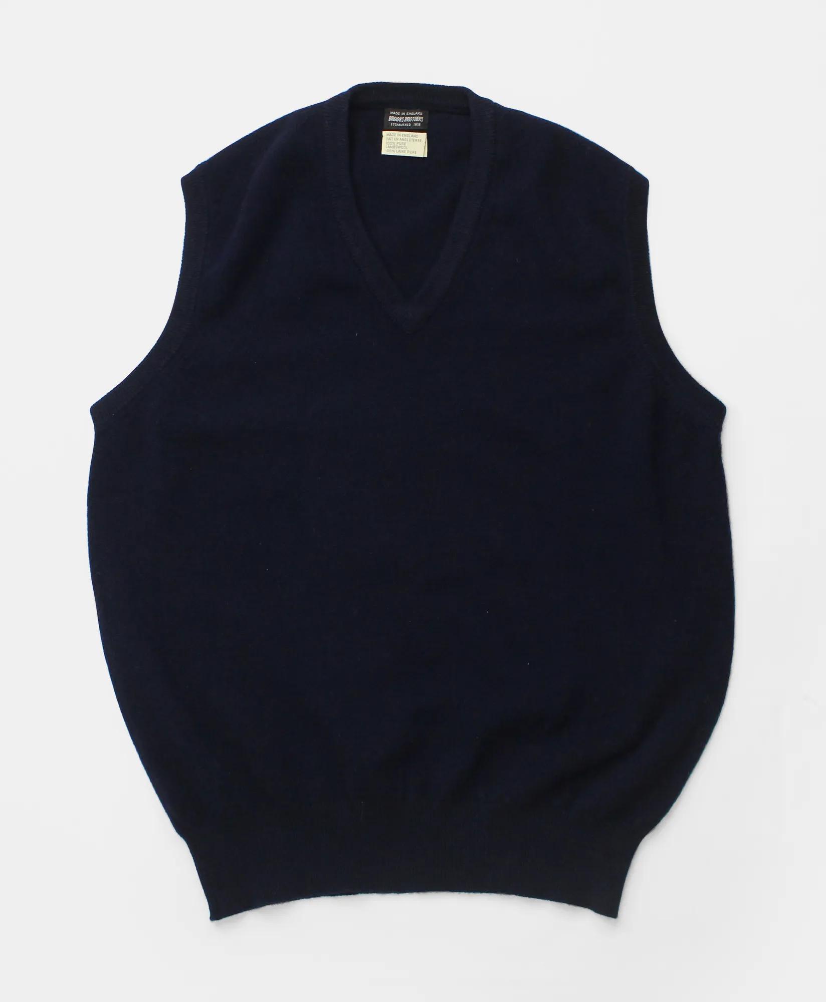 Vintage Brooks Brothers Lambwool V-Neck Sweater Vest, 1970s, M, image 1