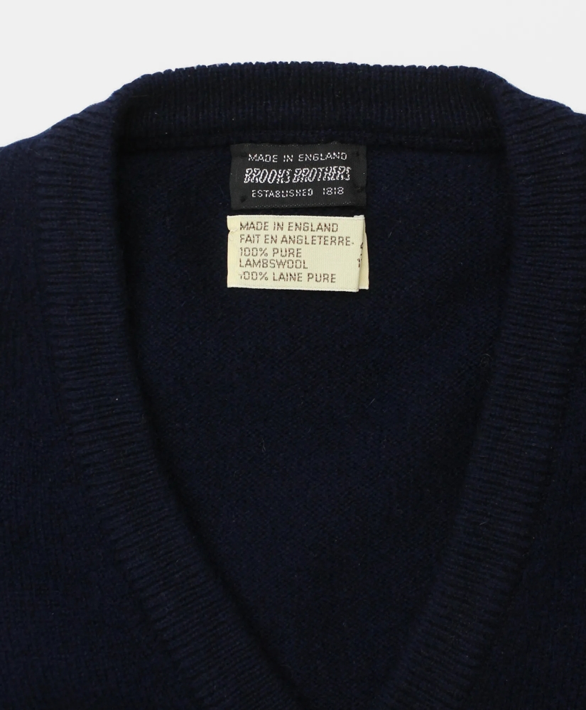 Vintage Brooks Brothers Lambwool V-Neck Sweater Vest, 1970s, M, image 3