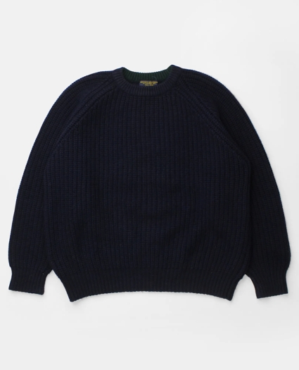 Vintage Brooks Brothers Ribbed Knit Wool Crewneck Sweater, 1990s, L, image 1