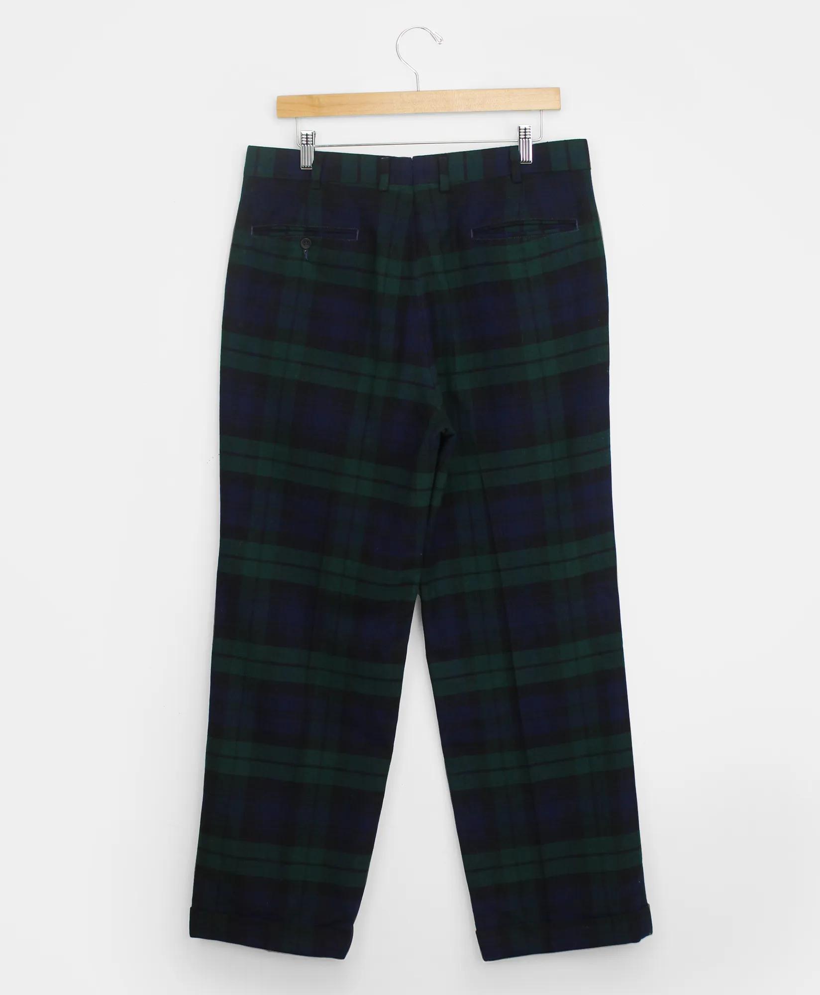 Vintage Brooks Brothers Blackwatch Flannel Trousers, 1980s, 34-30, image 2