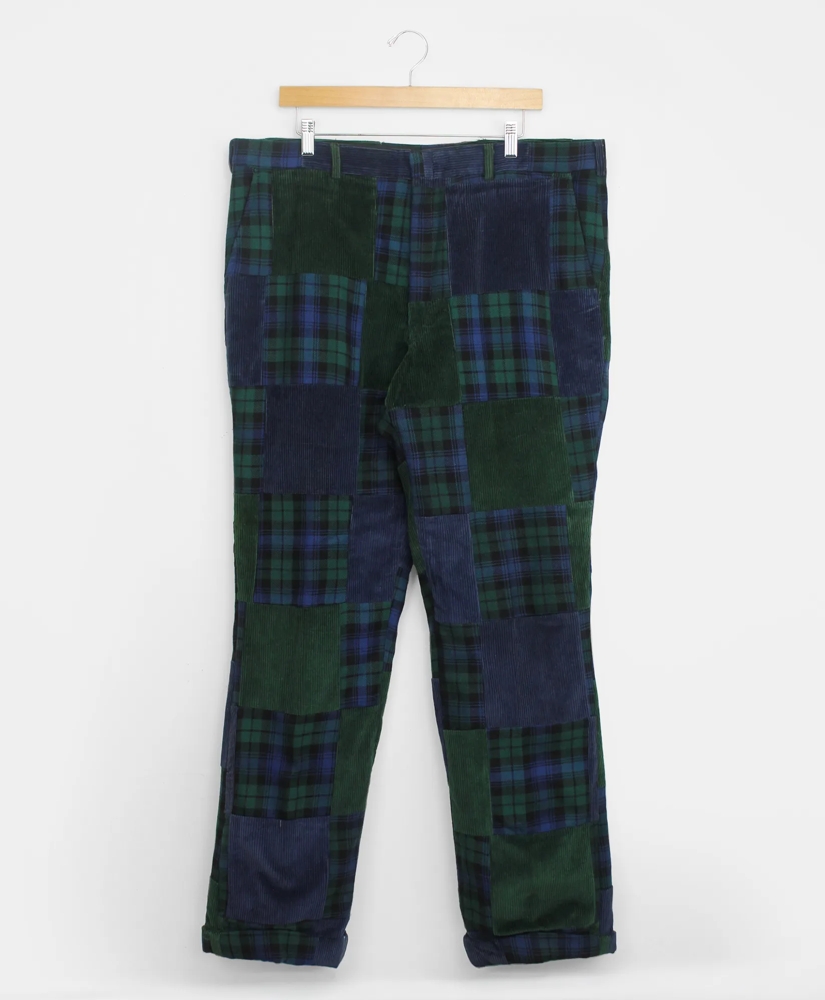 Vintage Brooks Brothers Patchwork Flannel/Corduroy Pants, 1980s, 34-32, image 1