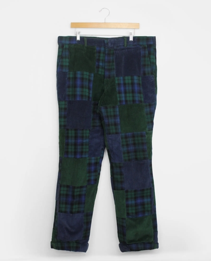 Vintage Brooks Brothers Patchwork Flannel/Corduroy Pants, 1980s, 34-32, image 1