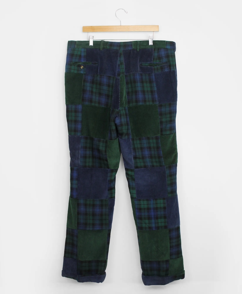 Vintage Brooks Brothers Patchwork Flannel/Corduroy Pants, 1980s, 34-32, image 2