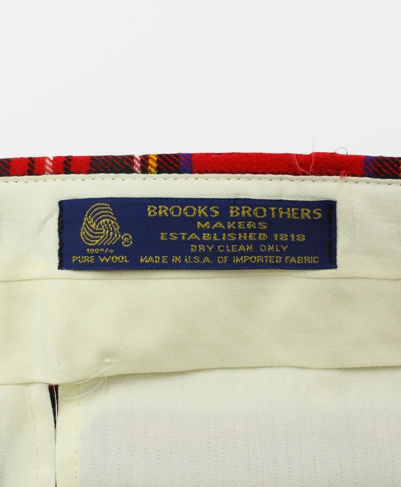 Vintage Brooks Brothers Royal Stewart Tartan Flannel Trousers, 1990s, 34-32, image 3