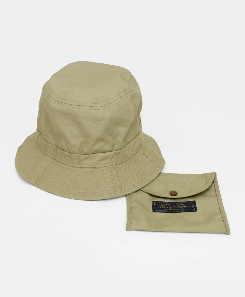 Vintage Brooks Brothers Packable Bucket Hat with Bag, 1970s - 80s, L, image 1