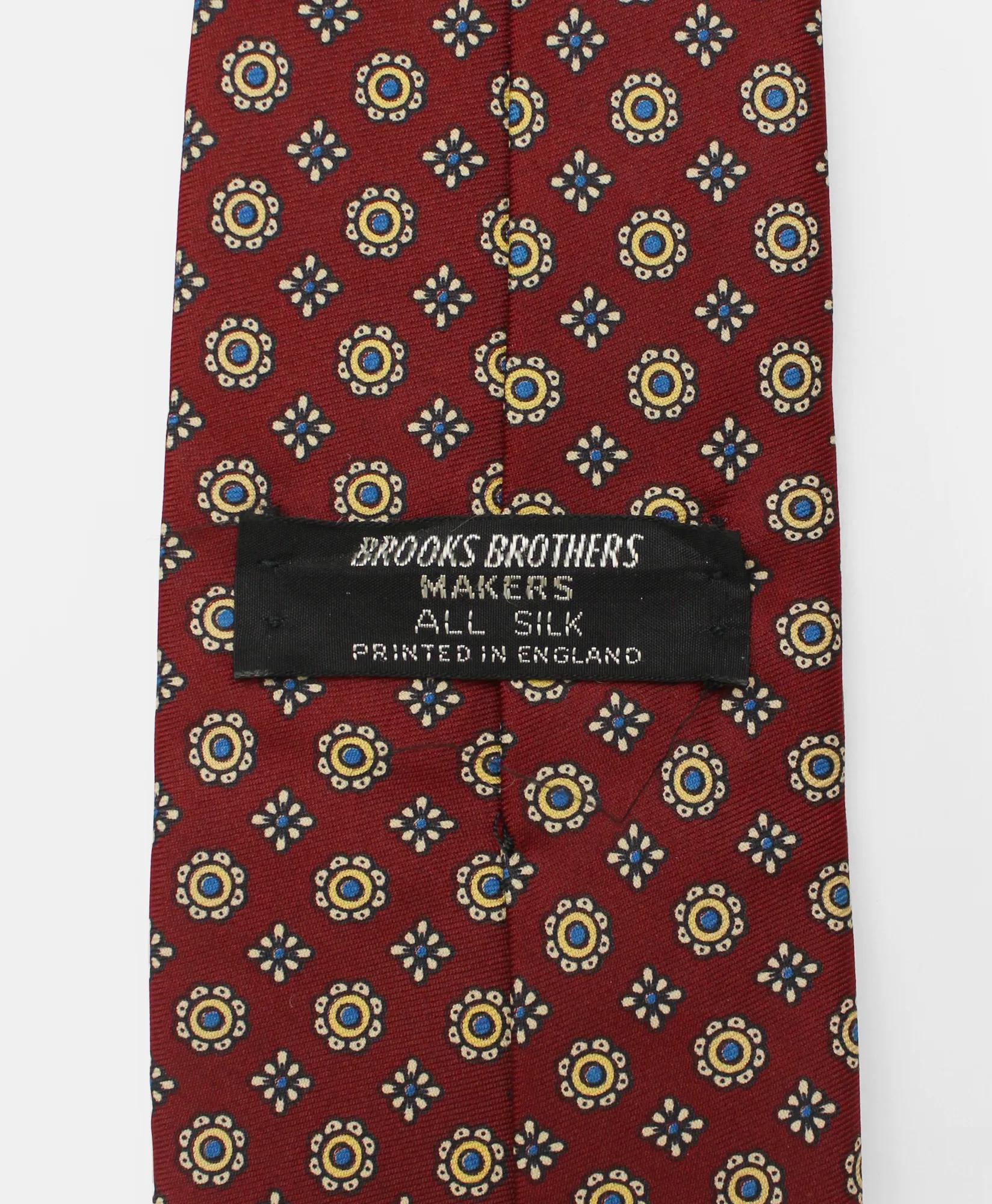 Vintage Brooks Brothers Floral Foulard Print Silk Tie, 1970s, REG, image 2