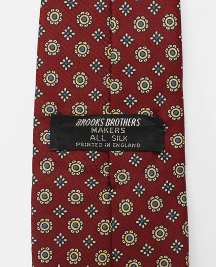 Vintage Brooks Brothers Floral Foulard Print Silk Tie, 1970s, REG, image 2