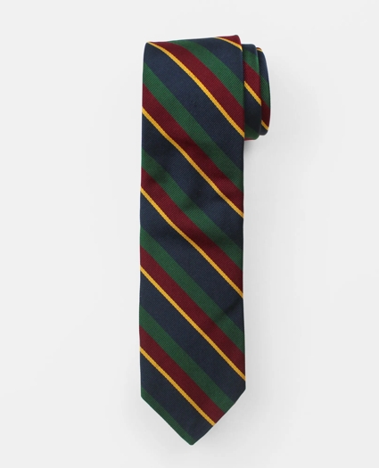 Vintage Brooks Brothers Repp Stripe Silk Tie, 1960s, L/XL, image 1