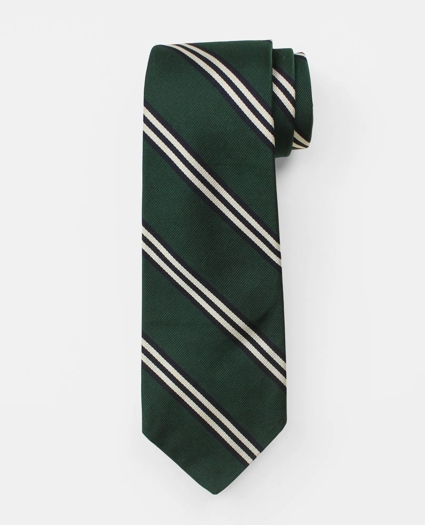 Vintage Brooks Brothers Repp Stripe Silk Tie, 1970s, L/XL