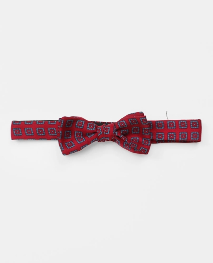 Vintage Brooks Brothers Geometric Print Silk Bow Tie, 1960s, OS, image 1