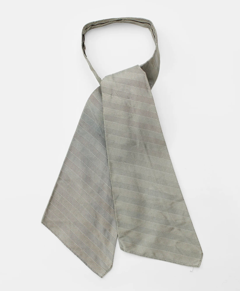 Vintage Brooks Brothers Herringbone Silk Ascot, 1950s, OS, image 1