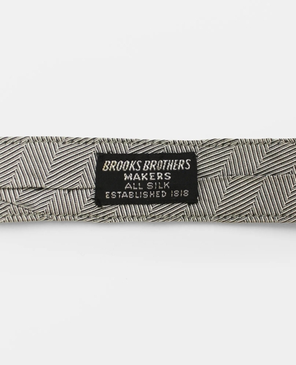 Vintage Brooks Brothers Herringbone Silk Ascot, 1950s, OS, image 3