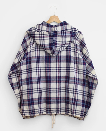 Vintage Madras Hooded Windbreaker, 1960s 1970s, L, image 2