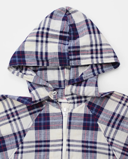 Vintage Madras Hooded Windbreaker, 1960s 1970s, L, image 4