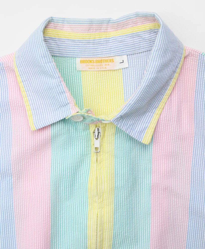 Vintage Multistripe Seersucker Blouson Jacket, 1980s, L, image 4