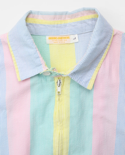 Vintage Multistripe Seersucker Blouson Jacket, 1980s, L, image 4