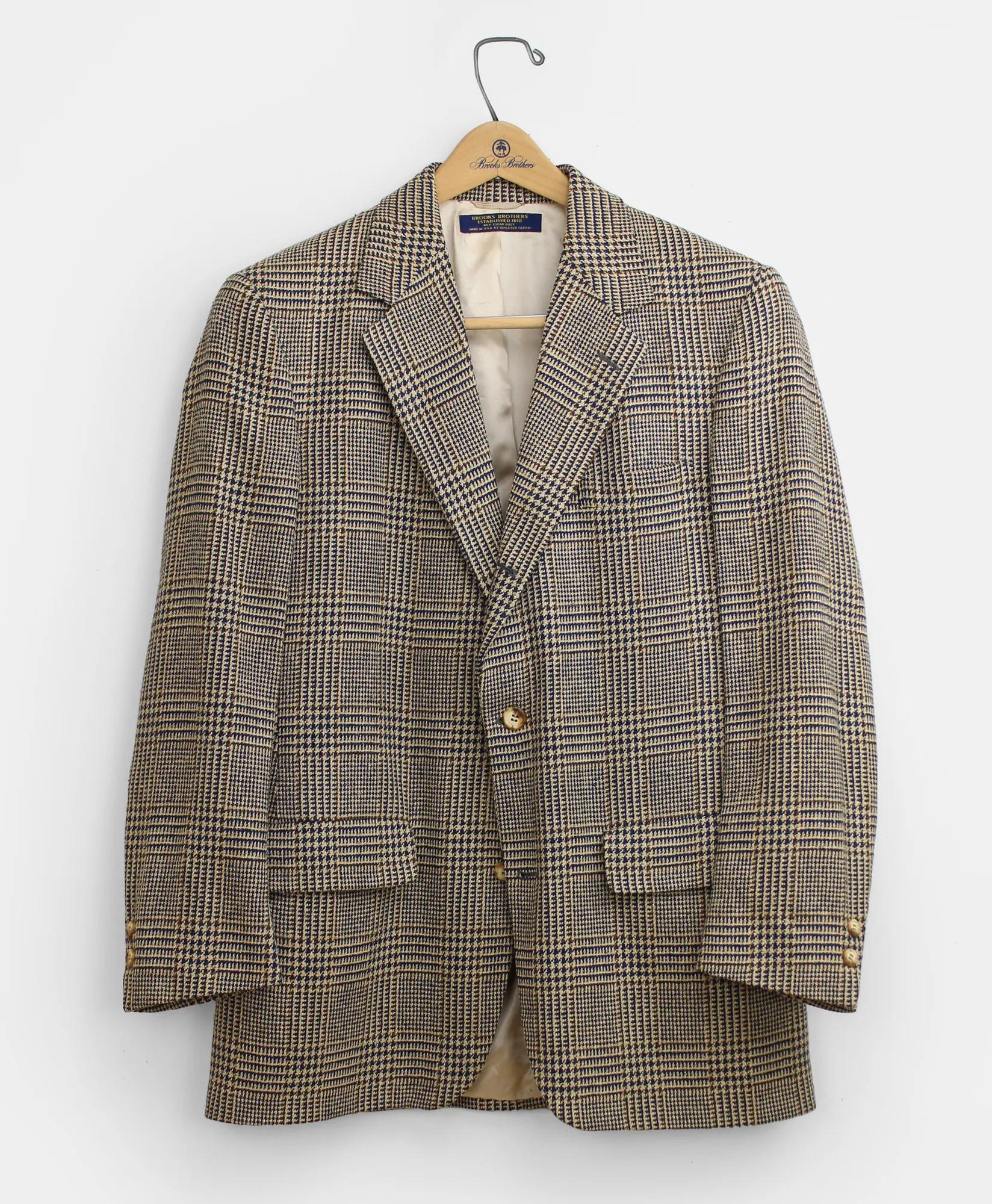 Vintage Glen Plaid Tweed Sport Coat, 1990s, 38 R, image 1