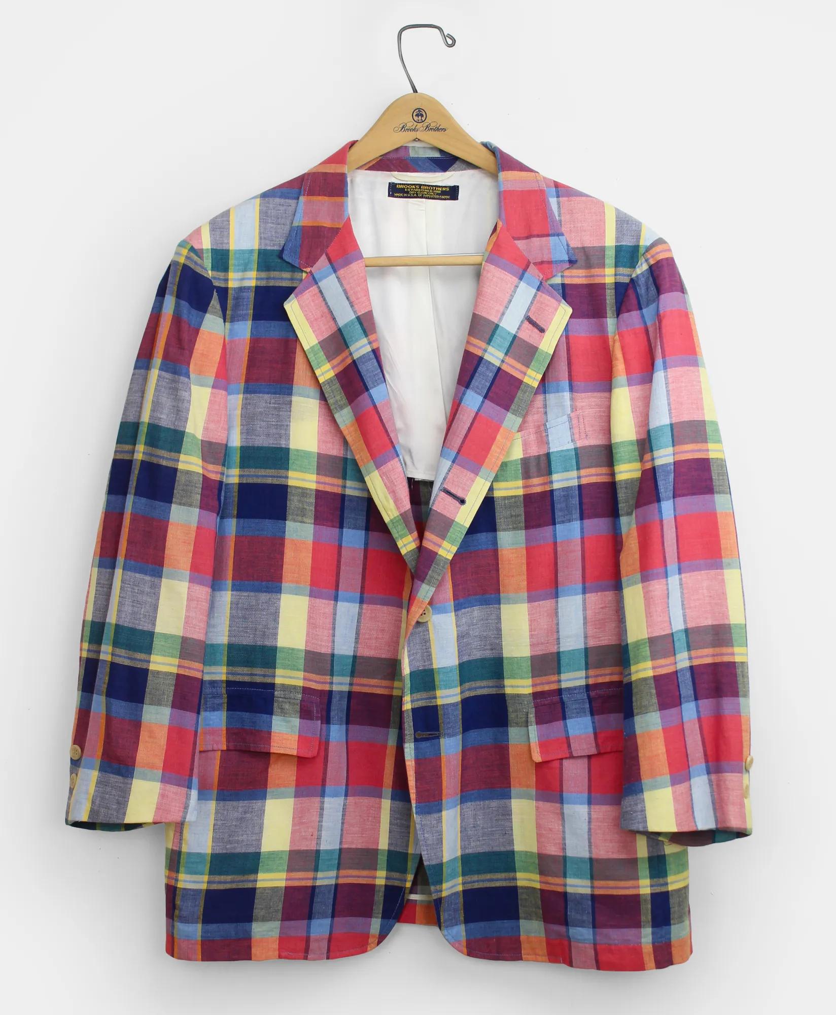 Vintage Madras Sport Coat, 1980s, 46 R, image 1