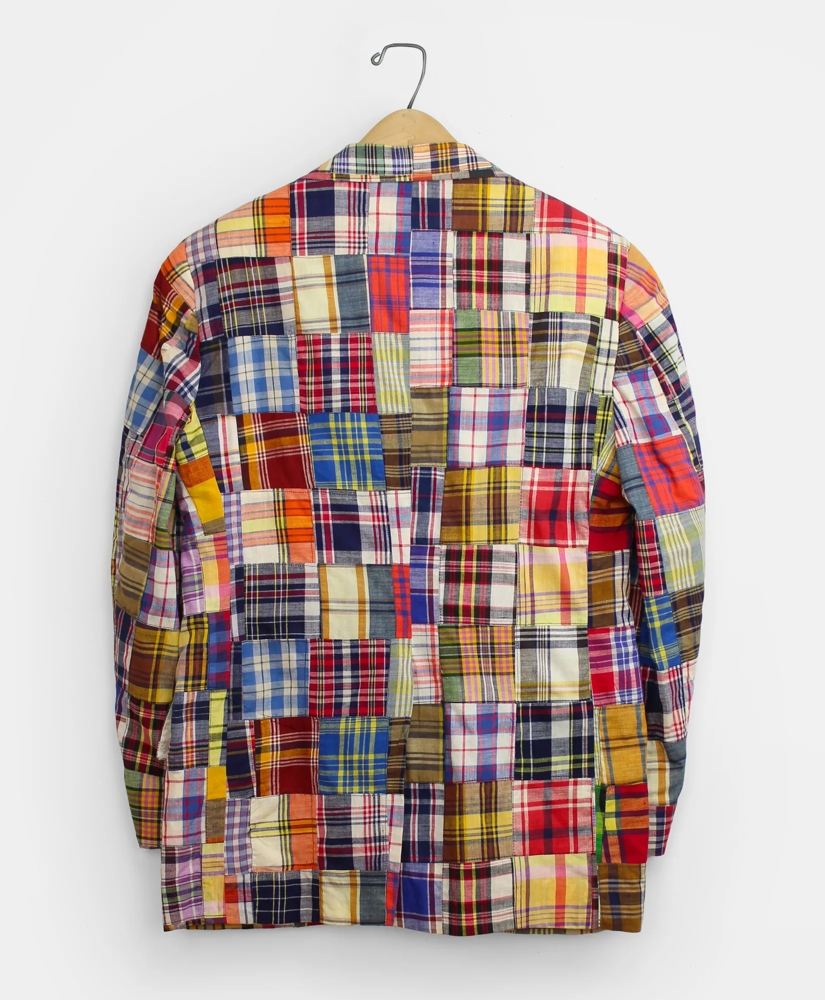 Vintage University Shop Patchwork Madras Sport Coat, 1970s, 37 S, image 2