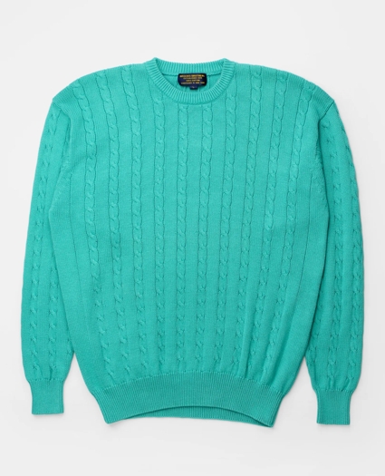 Vintage Cable Knit Crewneck Sweater, 1990s, L, image 1