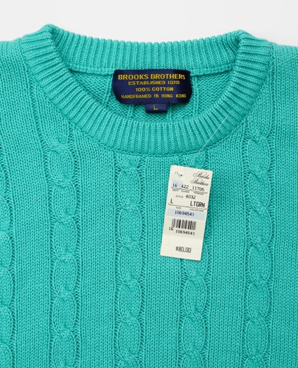 Vintage Cable Knit Crewneck Sweater, 1990s, L, image 3