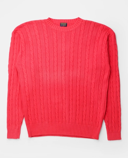 Vintage Cable Knit Crewneck Sweater, 1980s, XL, image 1