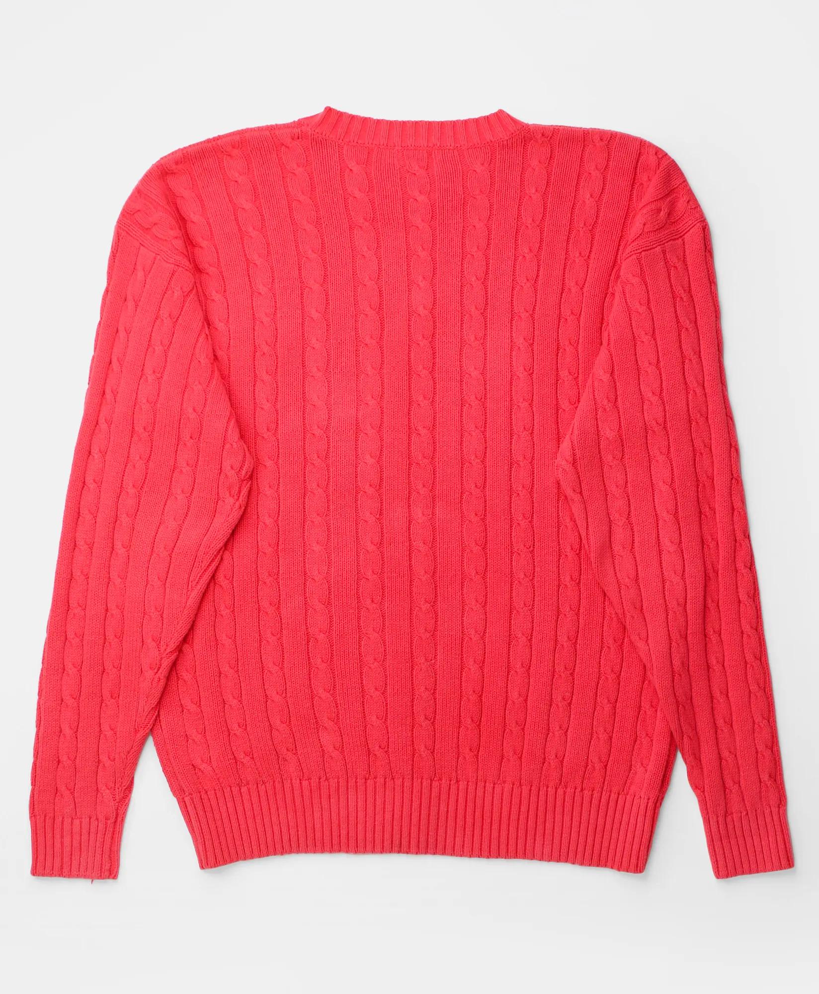 Vintage Cable Knit Crewneck Sweater, 1980s, XL, image 2