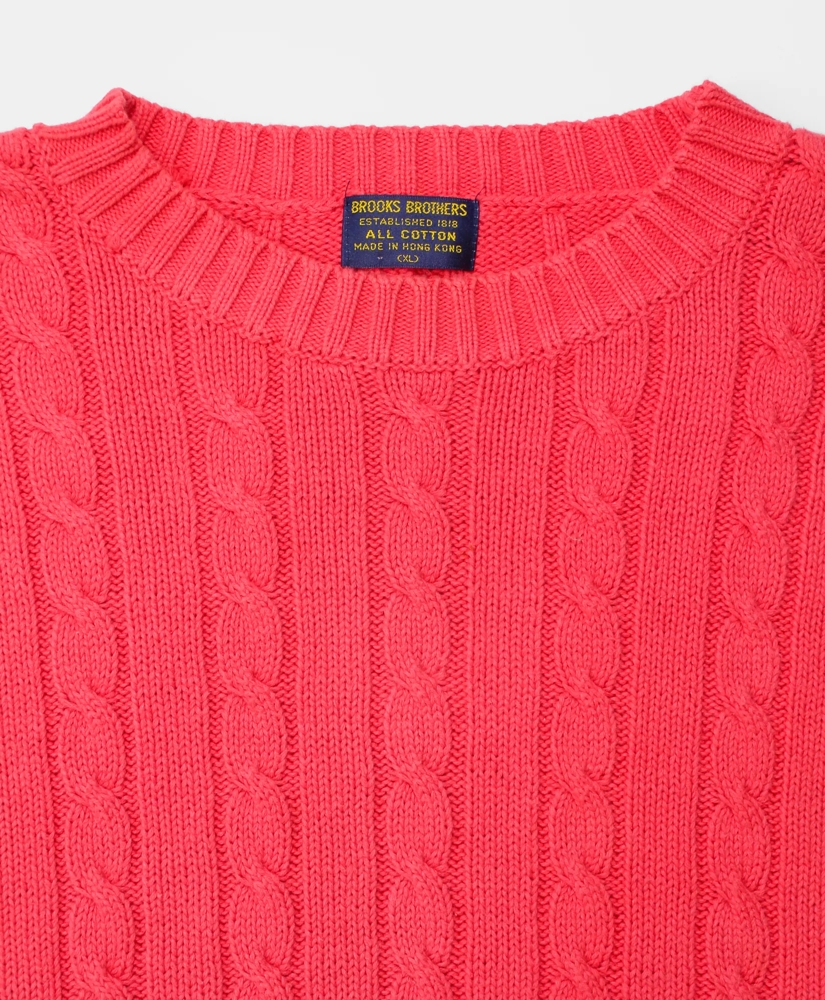 Vintage Cable Knit Crewneck Sweater, 1980s, XL, image 3