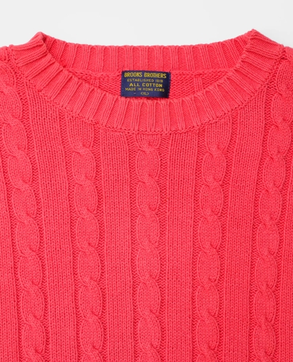 Vintage Cable Knit Crewneck Sweater, 1980s, XL, image 3