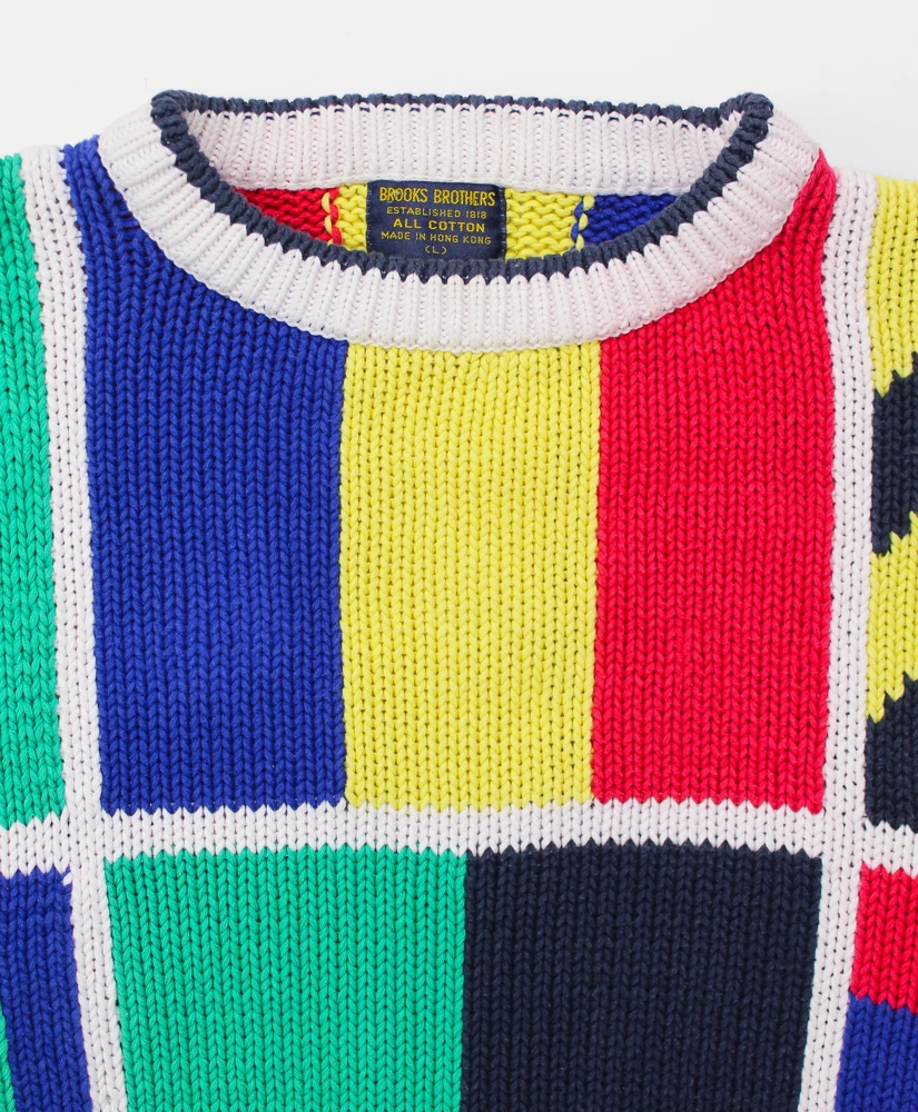 Vintage Sailing Flag Intarsia Knit Crewneck Sweater, 1980s 1990s, L, image 3
