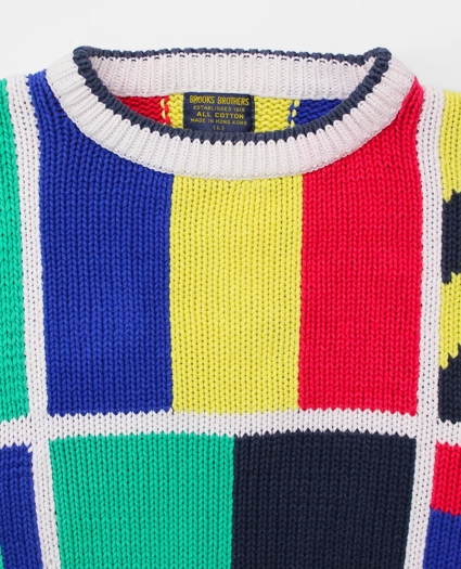 Vintage Sailing Flag Intarsia Knit Crewneck Sweater, 1980s 1990s, L, image 3