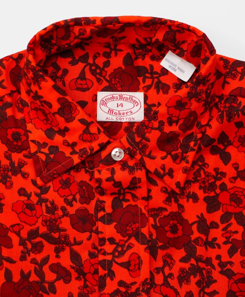 Vintage Floral Print Shirt, 1960s, 14, image 3