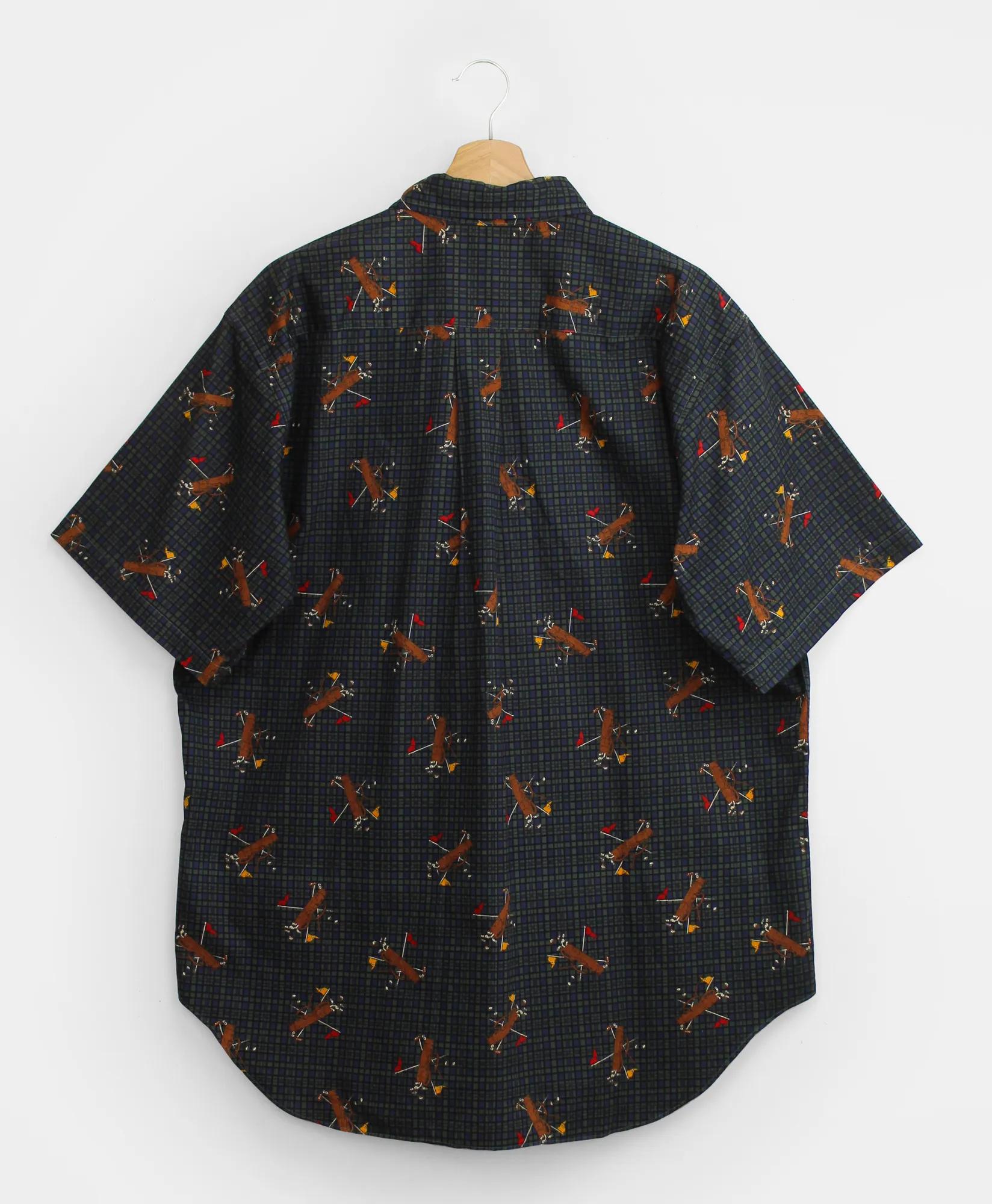Vintage Plaid Golf Print Short-Sleeved Shirt, 1990s, L, image 2