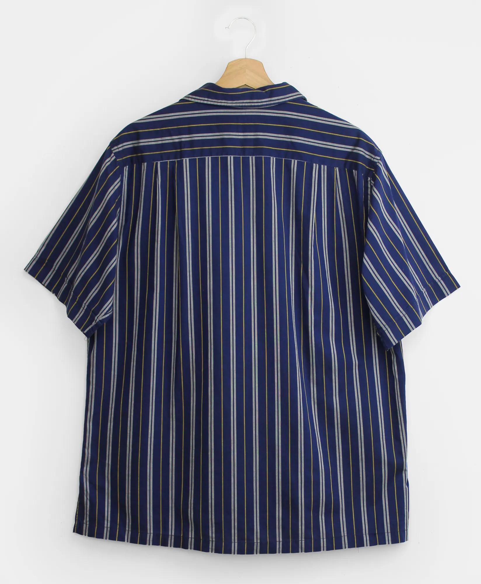 Vintage Striped Camp Collar Short-Sleeved Shirt, 1960s, M, image 2