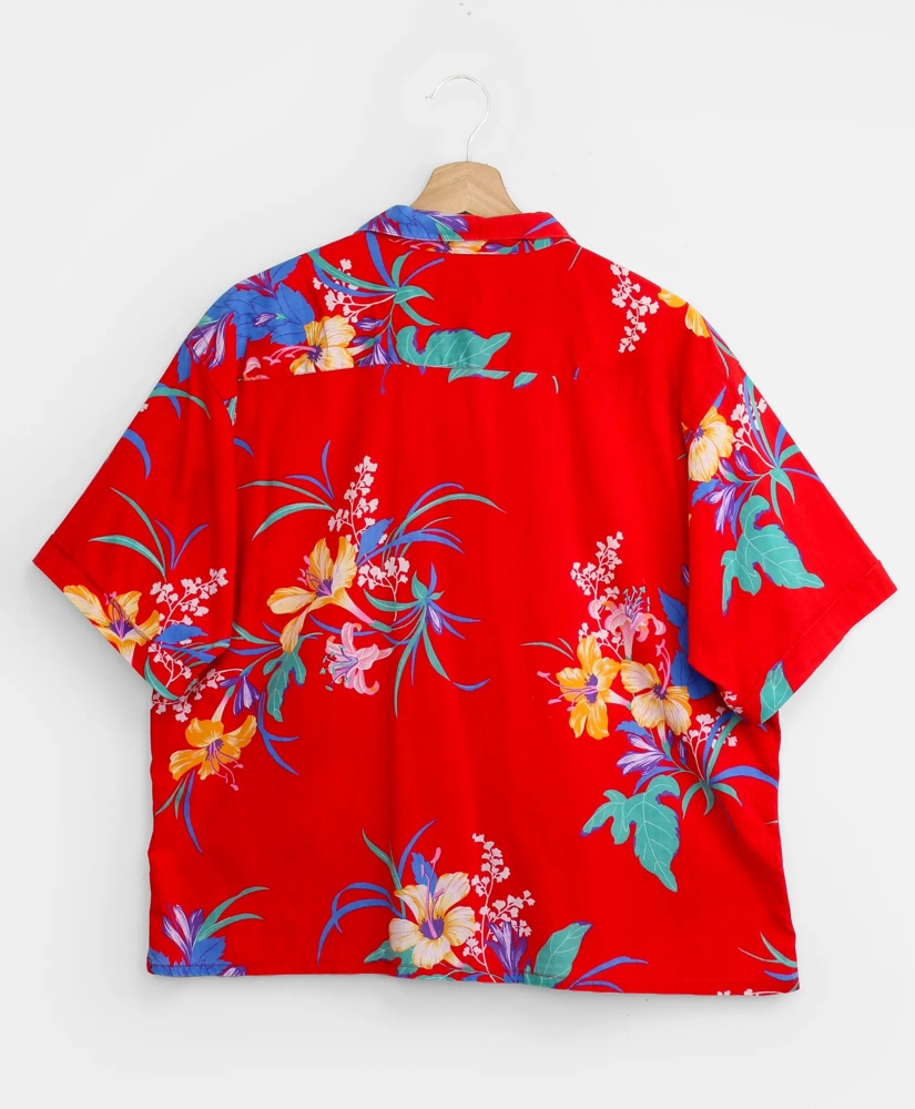 Vintage BrooksGate&trade; Hawaiian Print Short-Sleeved Shirt, 1980s, M, image 2