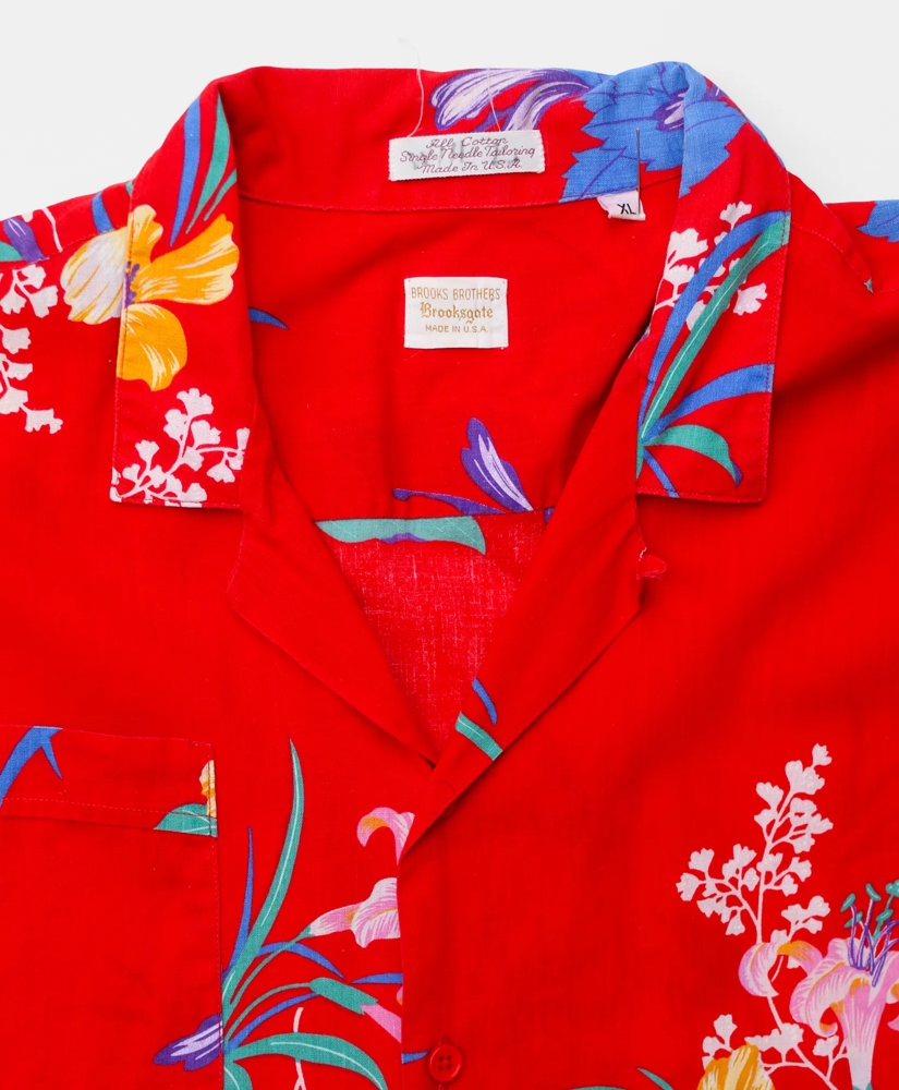 Vintage BrooksGate&trade; Hawaiian Print Short-Sleeved Shirt, 1980s, M, image 3