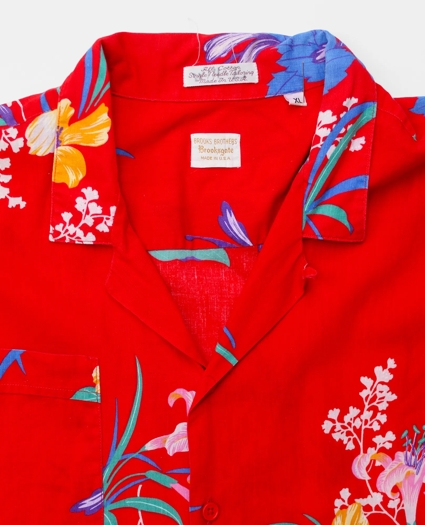 Vintage BrooksGate&trade; Hawaiian Print Short-Sleeved Shirt, 1980s, M, image 3