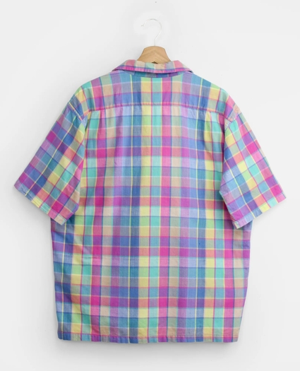 Vintage Madras Camp Collar Short-Sleeved Shirt, 1980s, XL, image 2