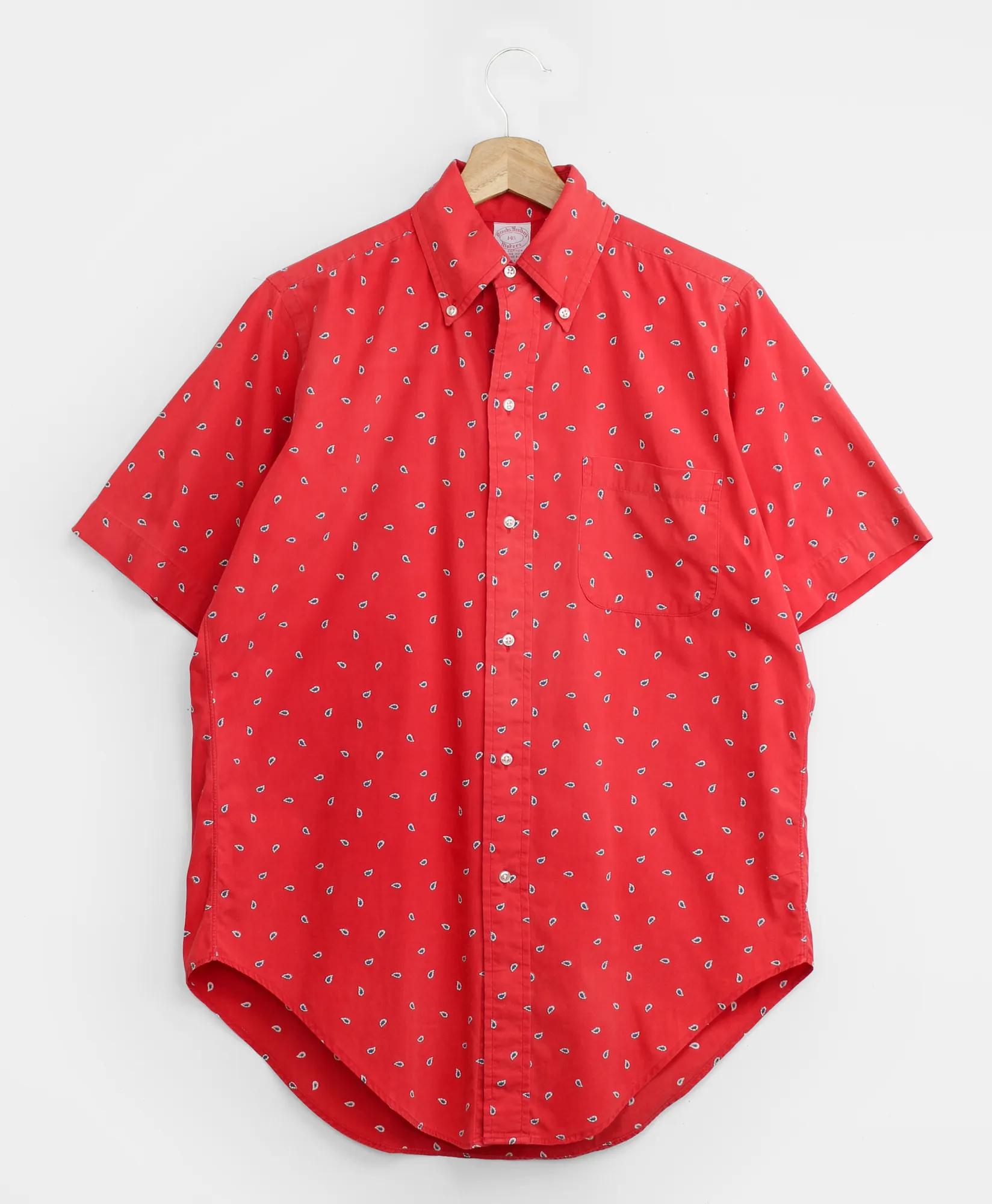 Vintage Paisley Print Short-Sleeved Shirt, 1980s, 14.5, image 1