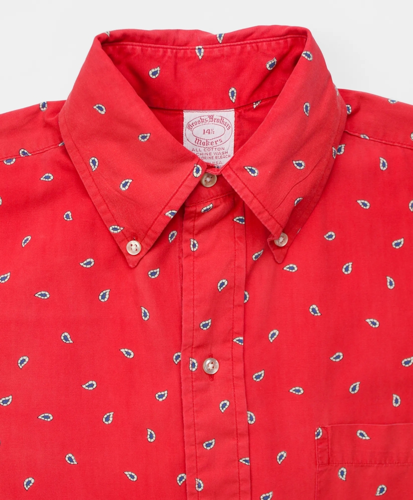 Vintage Paisley Print Short-Sleeved Shirt, 1980s, 14.5, image 3