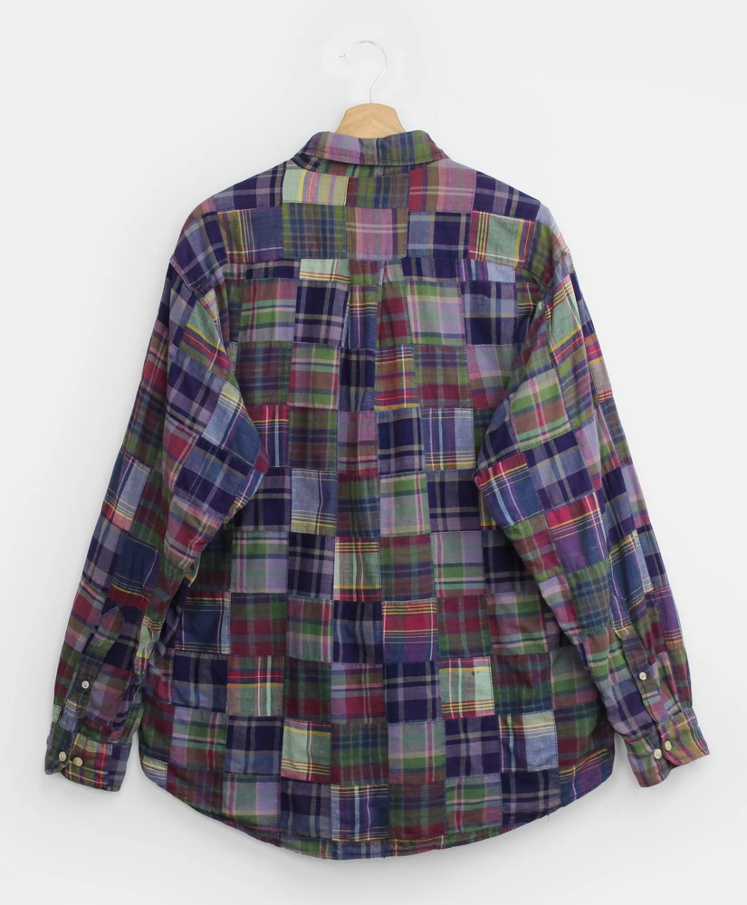 Vintage Patchwork Madras Shirt, 1990s, L, image 2